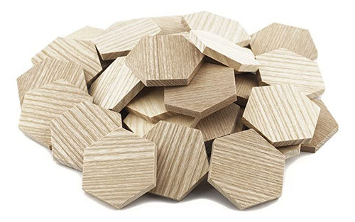 2" Madera Hex&aacute;gono Cutout Formas Unfinished&nbs. 0