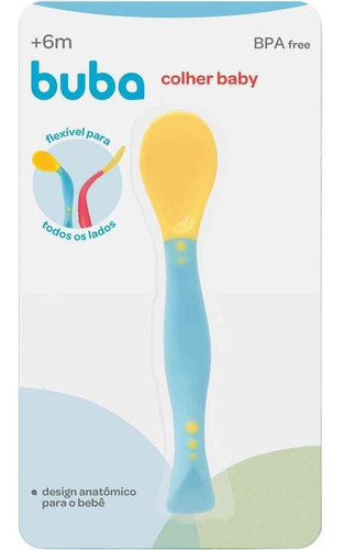Colher De Papinha Flexível Alimentação Azul - Buba 5248 0