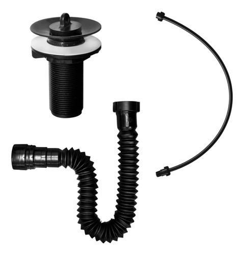 Kit Sifão Sanfonado Universal Preto Valvula E Engate Astra 0