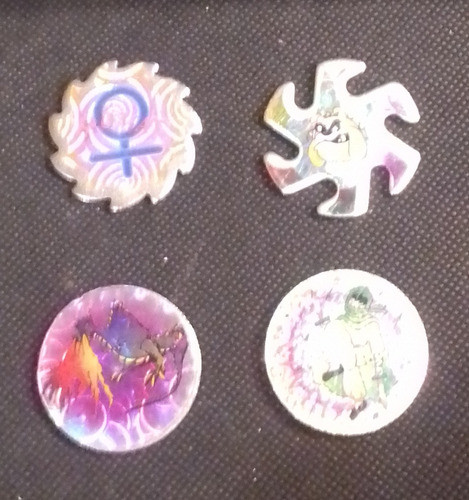 Antiguas 8 Figuritas Tazos De Metal Y Plástico Década Del 80 1