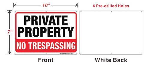 Propiedad Privada Cartel De Metal 2 Unidades 100 X 70 En Lib 1