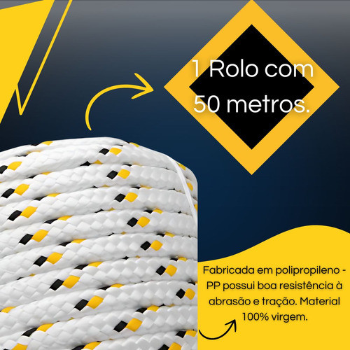 Corda Multifilamento Trançada Polipropileno10mmx50m - Vonder 1