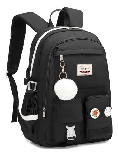 Mochila Escolar Hey Yoo Hy-q669 Color Negro 1