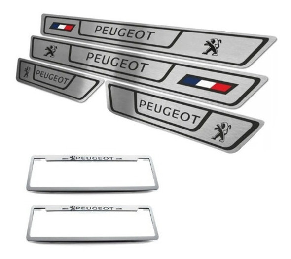 Cubre Zocalos Acero Inoxidable P/ Peugeot 207 + Patente 0