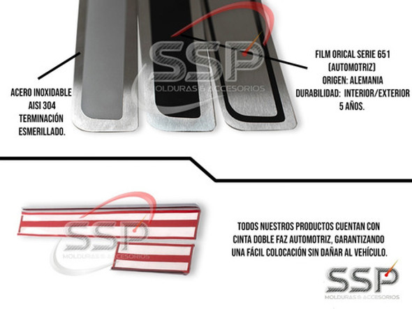 Cubre Zocalos Acero Inoxidable P/ Peugeot 207 + Patente 1