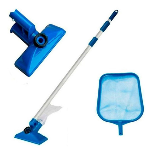 Kit Limpieza Pileta Barrefondo Y Sacahojas Telescopio Intex 0