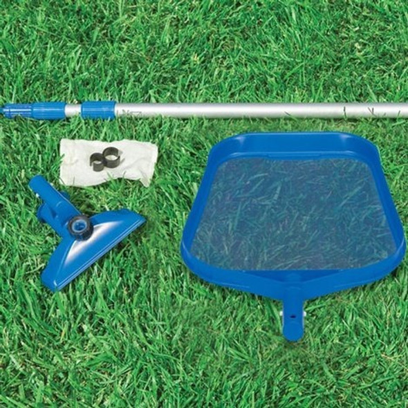 Kit Limpieza Pileta Barrefondo Y Sacahojas Telescopio Intex 1