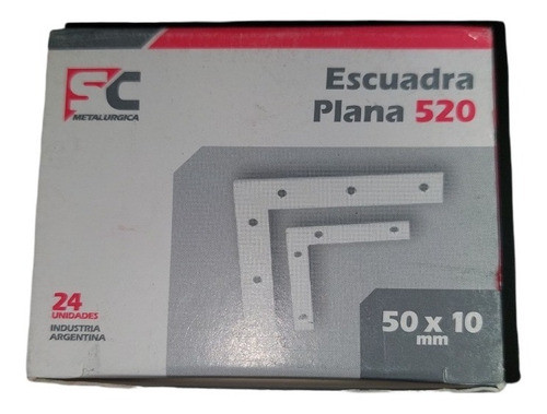 Escuadra Plana Reforzada Sc 50 X 10 Mm. Cromada (x 24 Unid) 0