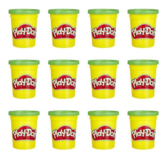 Conjunto De Massa De Modelar Play-doh Verdes 12 Potes E4828 0