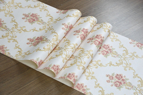 Papel De Parede Importado Vinílico Textura Alto Relevo Flor 1