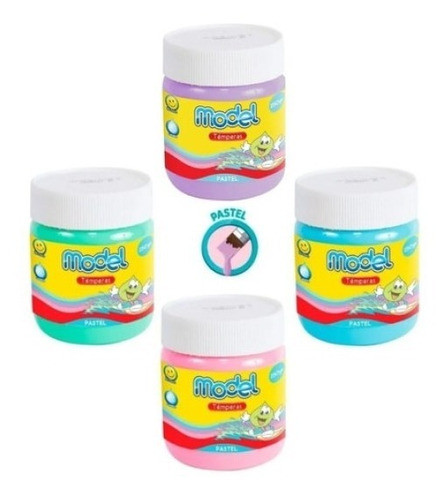 Tempera Pastel Model Pote 250 Grs Colores X Unidad 0