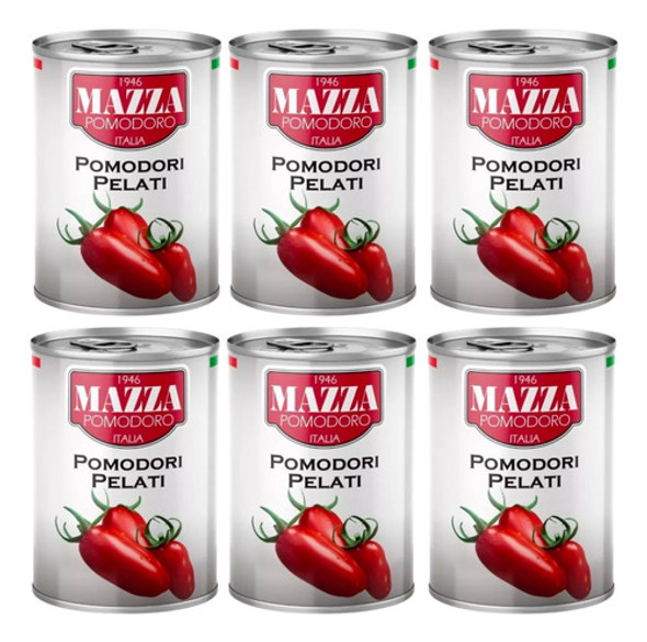 Lata Pomodori Pelati Mazza 400 Gr. Pack X6 0 Lata Pomodori Pelati Mazza 400 Gr. Pack X6 0