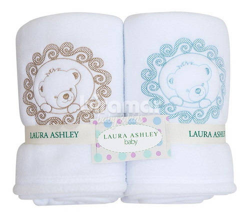 Cobertor Soft Para Bebê Bordado Teddy Bear Azul 0