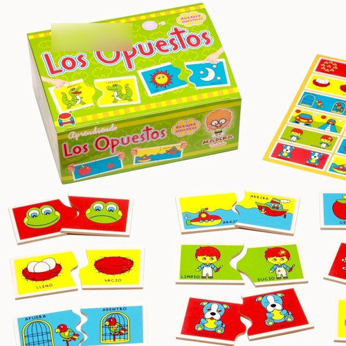 Los Opuestos Juego Didáctico De Madera Pintada Asociación 1