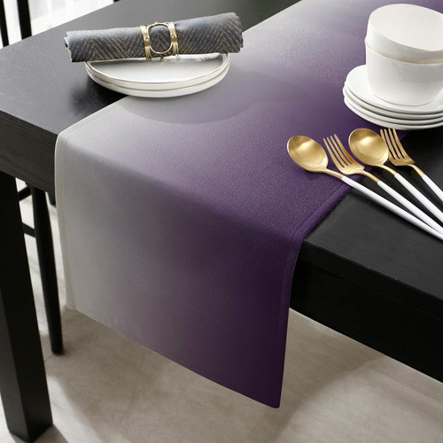 Leohome Ombre Caminos De Mesa Rectangulares De Lino De Algod 1