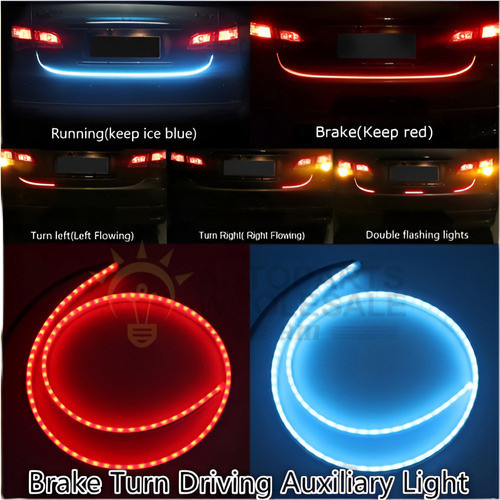 Coche Doble Color Flujo Tipo Luz Led Tira Freno Vuelta Luz P 0
