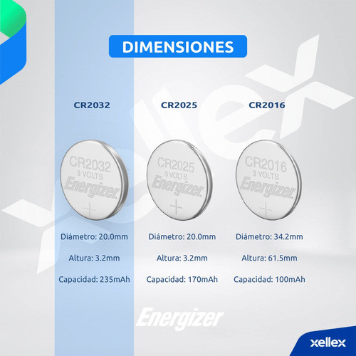 100 X Pilas Boton Cr2032 Energizer 2032 San Martin 1