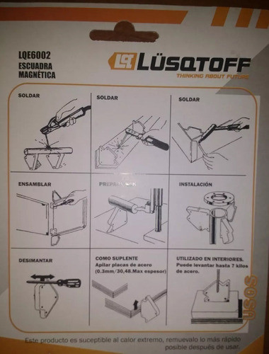 4 Escuadras Magnetica 4'' Lusqtoff Soporta 23 Kg P/ Herreria 1