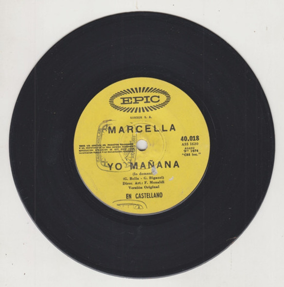 1974 Marcella Bella Simple Vinilo Uruguay Italiano Y Español 0