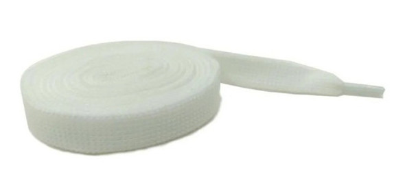 Cadarço Chato Polister Branco Liso 1,10 Tenis 2 Pares Por 15 0
