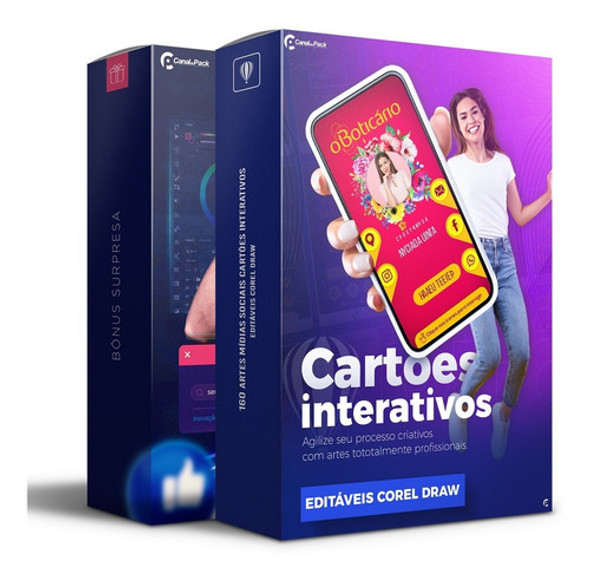 Pack 160 Artes Cartões Interativos Editáveis Corel Draw 0