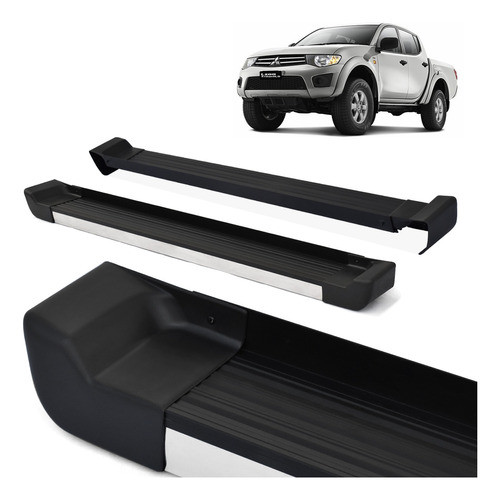Par De Pisante Apoio Suporte Aluminio Preto L200 Triton 2010 0