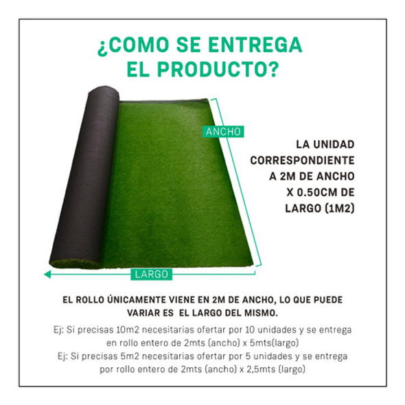 Cesped Alfombra Pasto Sintetico 10mm Premium Alto Transito 1