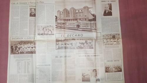 Lamina Diario La Prensa * Club Gimnasia -  Año 1971 Equipo 1