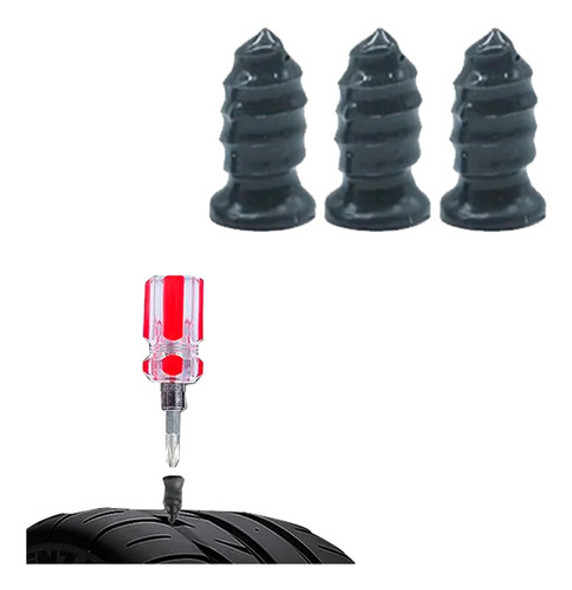 Kit X3 Reparacion Rueda Parche Auto Moto Bici Reutilizable 0