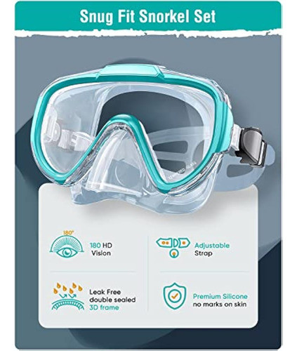 Seovediary Juego De Esnórquel Para Adultos, Equipo 1