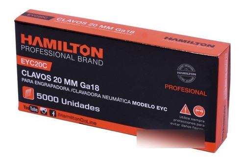 Clavos 40mm Hamilton X 5000 Un. Engrapadora Clavadora Clavo 0