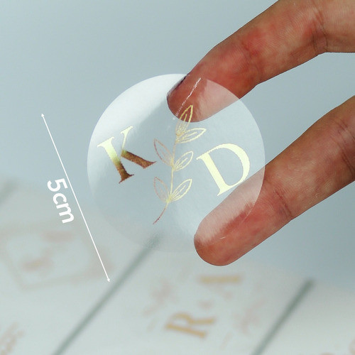 50 Adesivos Com Hotstamping 5x5cm Personalizadas 1