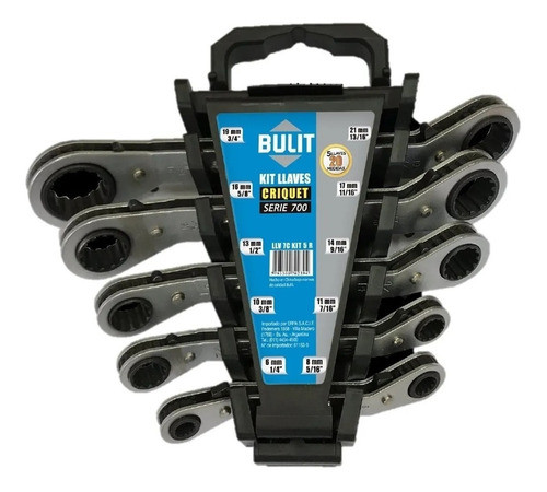 Kit 5 Llaves Criquet Acodadas Bulit Serie 700 Acero Cromo 0