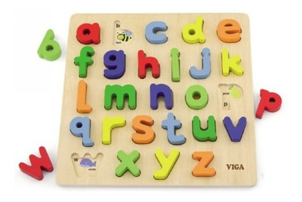 Puzzle Bloques Letras Minúscula  De Madera Viga 0