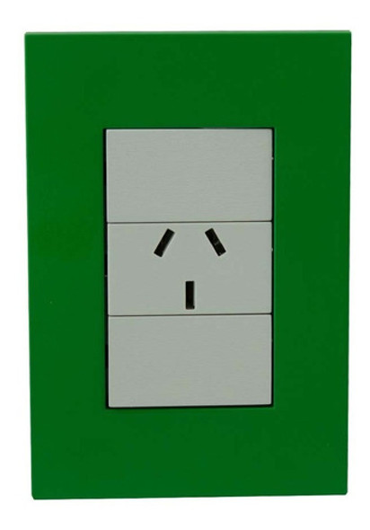 Llave Armada Toma Simple Blanco C/tapa Verde Jeluz Platinum 0 Llave Armada Toma Simple Blanco C/tapa Verde Jeluz Platinum 0