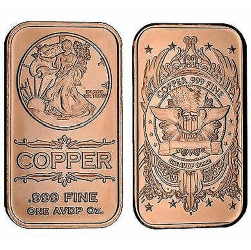 Robmar-usa-moneda Rectangular 1 Onza De Cobre 0,999-eagle 0