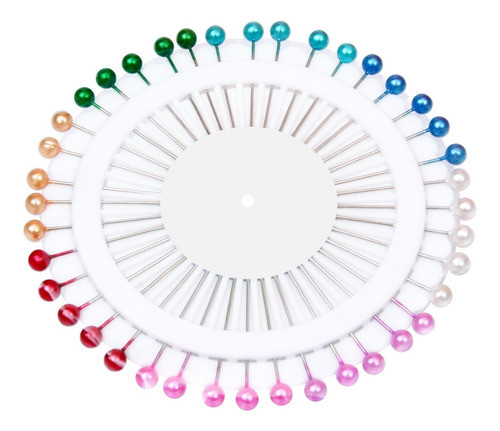 Cartela Com 80 Alfinetes Para Costura Cabeça Colorida 0