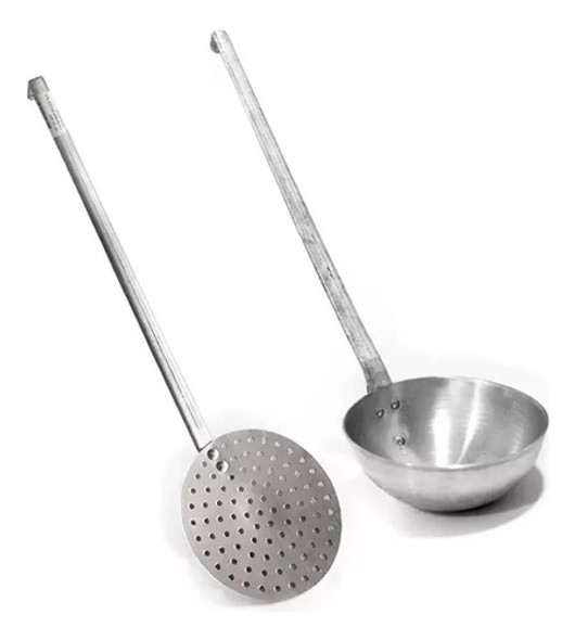 Set Espumadera + Cucharon Puro Aluminio Gastronomico 0