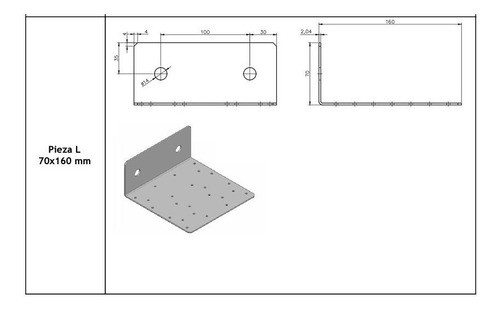 Anclaje L 160x70mm Barbieri Steel Frame 1