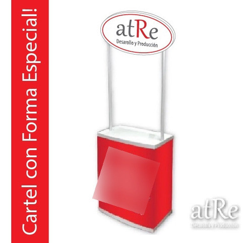 Mini Stand Puesto Portatil Forma Cartel Diseño Personalizado 1