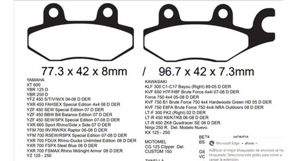 Pastillas Freno Delanteras Beta Akvo 150 Rr 200  Moto Evol 1