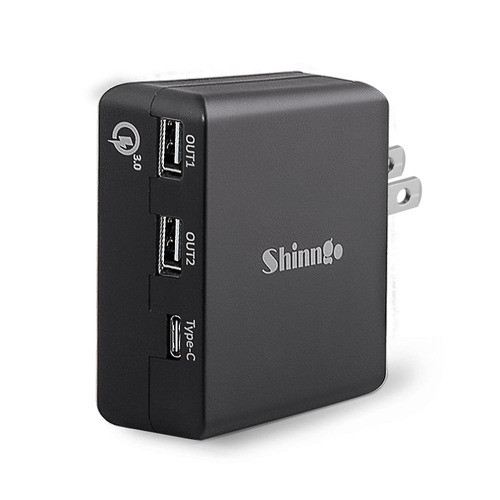 Shinngo Rápida Rápida Carga Qc 3.0 2 Puertos Usb Hub Cargado 0