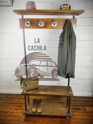 Perchero Recibidor Despojador Rústico Estilo Industrial 1