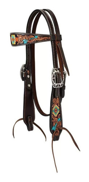 Cabeçada Circle Y Brand, Yoakum Texas - Com Flecha Em Couro 0