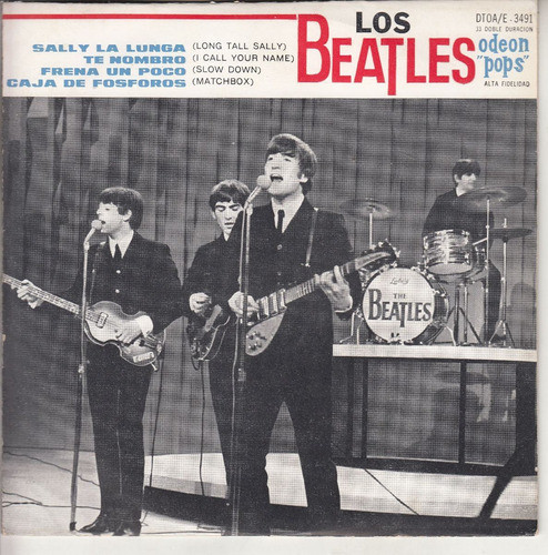 Beatles Rare Ep Uruguay P/s Sleeve Blue Label Spanish Titles 0