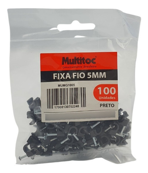 Miguelão Fixa Cabo 5mm Preto Acabamento Parede Com 100 0