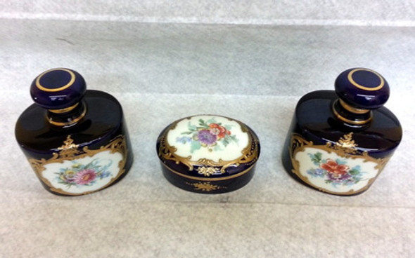 Juego De Toilette Alhajero Y 2 Perfumeros Azul Cobalto Y Oro 0 Juego De Toilette Alhajero Y 2 Perfumeros Azul Cobalto Y Oro 0