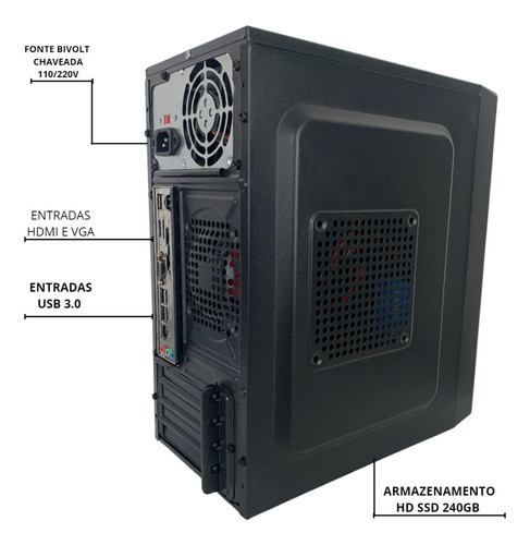 Computador I3 6100 Ddr4 8gb Ram Hd Ssd 120gb Pronto Pra Tudo 1