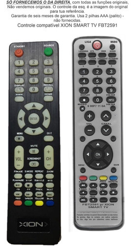 Controle Compatível Xion Smart Tv Fbt2591 0
