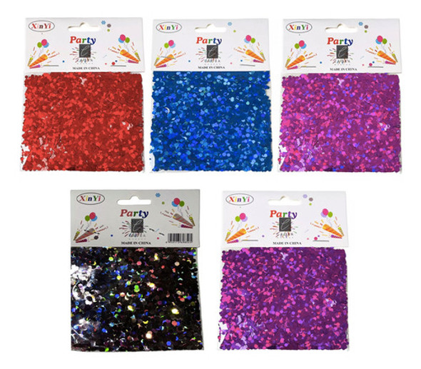 Combo X5 Packs Glitter Escamas Sirena Maquillaje Artistico 0